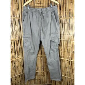 Pacsun Baggy Cargo Utility Pants Drawstring Waist Hem Pockets Tan Size Slim XL